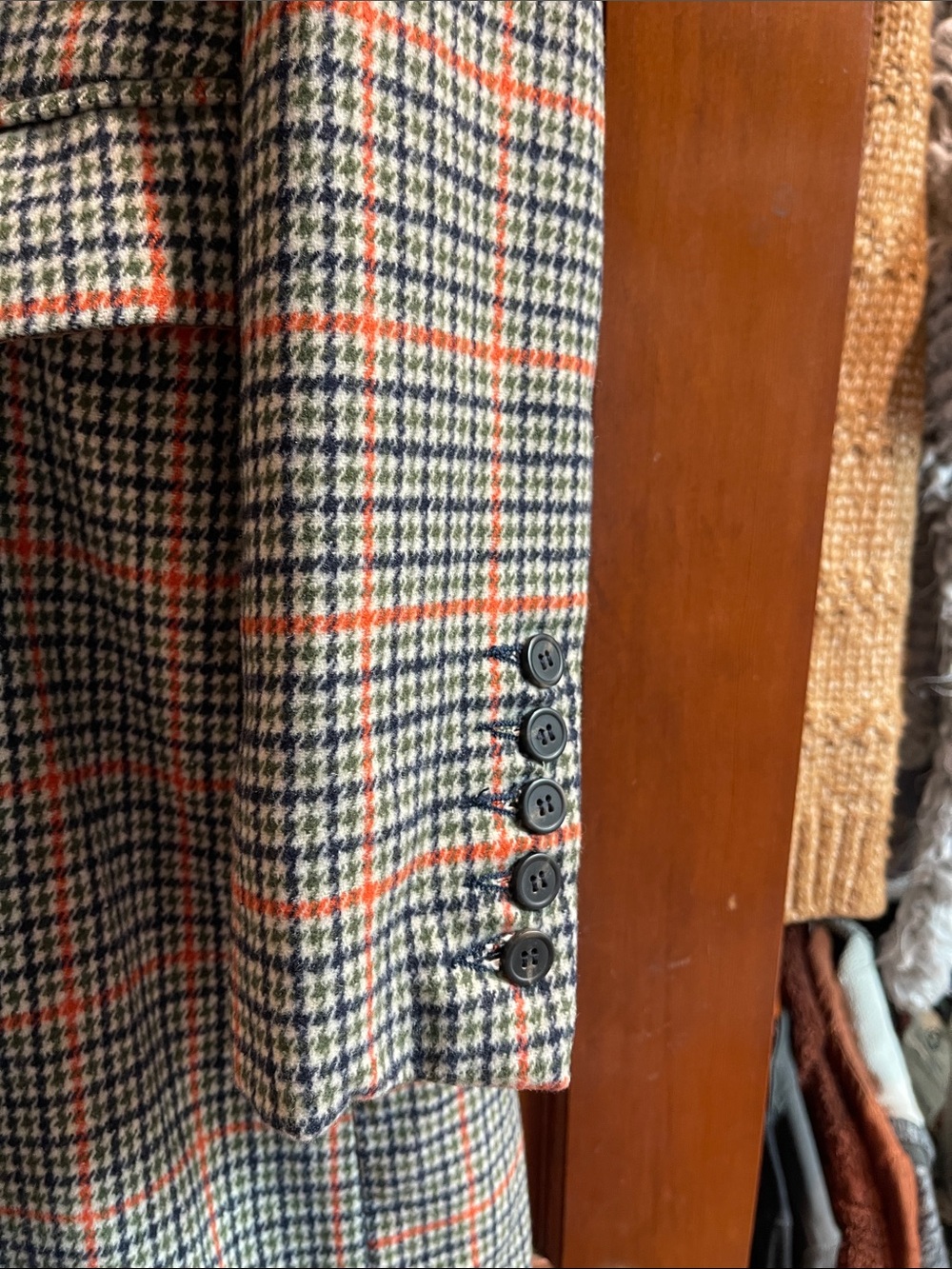 Plaid Double-Breasted trench coat M - Picture 2 of 7